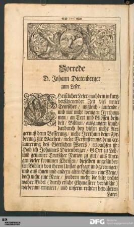 Vorrede zum Leser