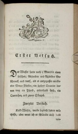 Erster Versuch. [-] Fünf und sechzigster Versuch.