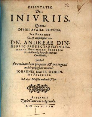Disp. de iniuriis