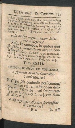 Tit. XXIII. Obligationibus Ex Consensu