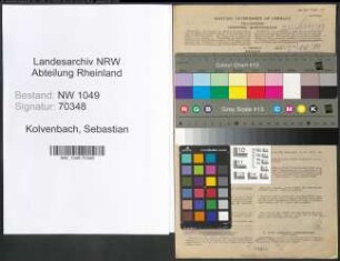 Entnazifizierung Sebastian Kolvenbach , geb. 03.12.1891 (Postbeamter)