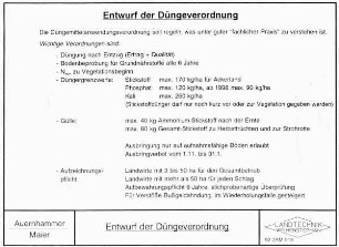 Entwurf der Düngeverordnung