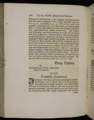 N. CIV. Formula Juramenti.