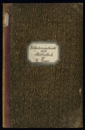 Landesbibliothek Berlin Schinkelwettbewerb 1875: Erläuterungsbericht