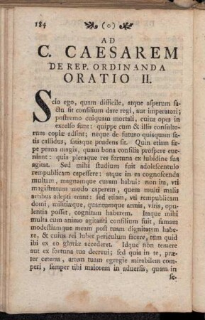 Ad C. Caesarem de Rep. Ordinanda Oratio II.