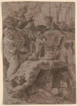 Martyrium des heiligen Erasmus (nach dem Gemälde von Nicolas Poussin in den Musei Vaticani, Rom)