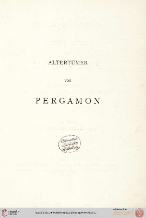 Band V,1, Text: Altertümer von Pergamon: Die Paläste der Hochburg