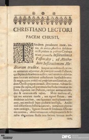 Christiano Lectori Pacem Christi.