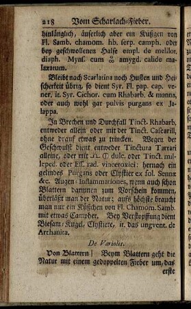 Von Blattern.