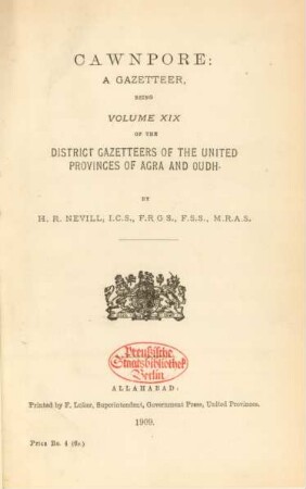 Vol. 19: Cawnpore : a gazetteer