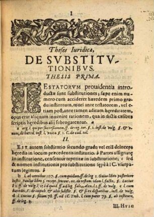 Theses iuridicae de substitutionibus ex tit. 26. libri 6. Cod. et tit. 6. lib. 28. ff. et tit. 15. et 16. lib. 2. instit.