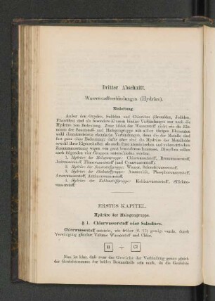 § 1. Chlorwasserstoff oder Salzsäure.