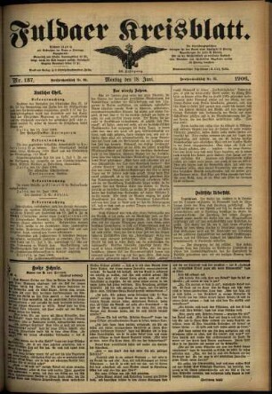 Ausgabe vom Montag, den 18. Juni 1906.