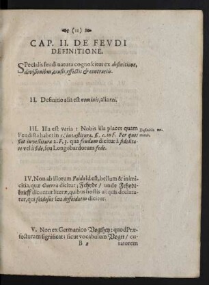 Cap. II. De Feudi Definitione.
