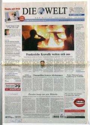 Tageszeitung "Die Welt" zu den Auseinandersetzungen zwischen Jugendlichen und der Polizei in Frankreich