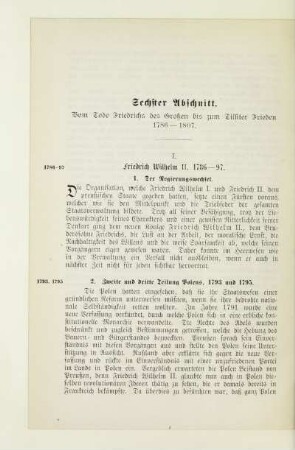 Sechster Abschnitt. Vom Tode Friedrichs des Großen bis zum Tilsiter Frieden 1786 - 1807