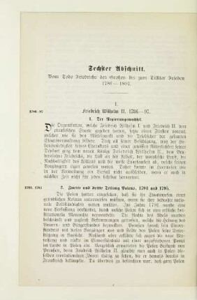 Sechster Abschnitt. Vom Tode Friedrichs des Großen bis zum Tilsiter Frieden 1786 - 1807