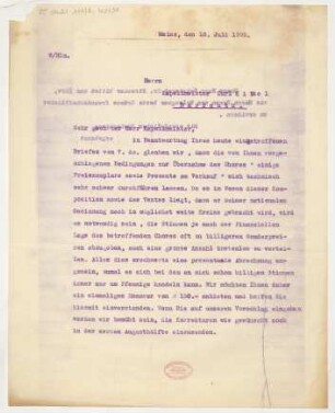 Brief an Carl Kittel : 18.07.1925