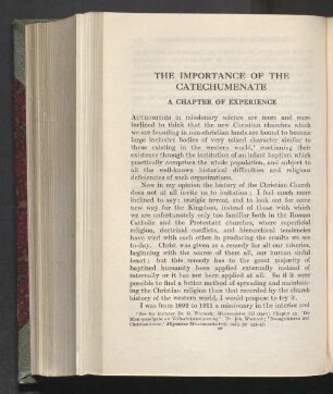 The importance of the catechumenate