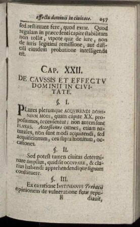 Cap. XXII. De Caussis Et Effectu Dominii Civitate.