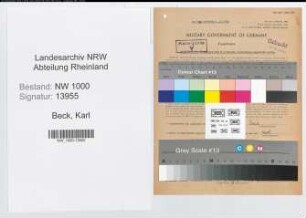 Entnazifizierung Karl Beck, geb. 05.08.1921 (Kaufmann)