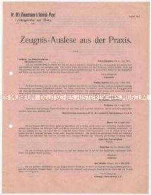Kundnegutachten über Trockenapparate für landwirtschaftliche Produkte