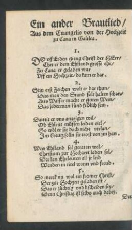 Ein ander Brautlied ...