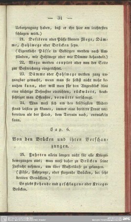 Cap. 6. Von den Brücken und ihren Verschanzungen