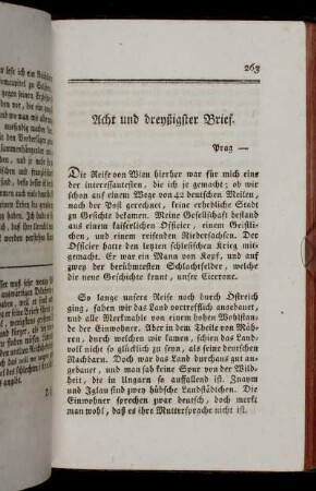 Acht und dreyßigster Brief. Prag