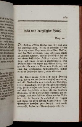 Acht und dreyßigster Brief. Prag