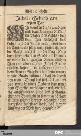 Jubel-Gebeth am ersten Tag.