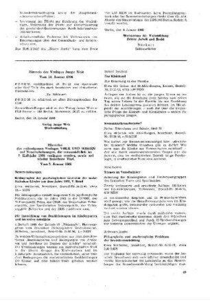 Hinweise des volkseigenen Verlages VOLK UND WISSEN BERLIN auf Neuerscheinungen, die voraussichtlich im I. Halbjahr 1966 vorliegen werden, sowie auf wieder lieferbare Titel : vom 5. Januar 1966