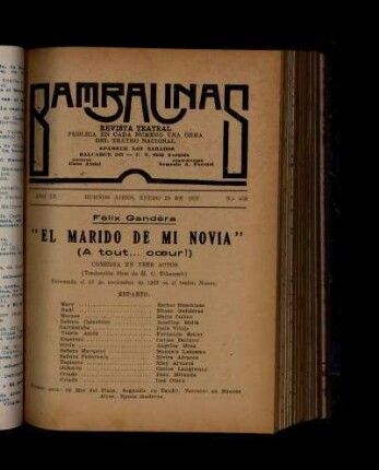 El marido de mi novia : (a tout... cur!) ; comedia en tres actos