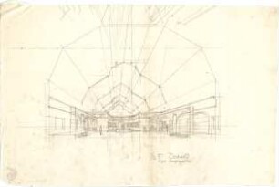 Pfann, Paul; München - Theresienhöhe; Ausstellung München 1908 - Lichthof Halle I. - Innenraum (Perspektive)