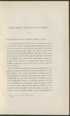Sobre poesía popular en Colombia