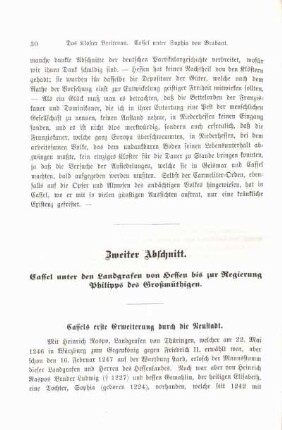 Zweiter Abschnitt. Cassel unter den Landgrafen von Hessen bis zur Regierung Philipps des Großmüthigen.