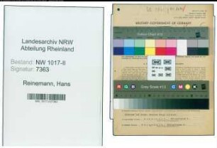 Entnazifizierung Hans Reinemann , geb. 21.08.1884 (Apotheker)