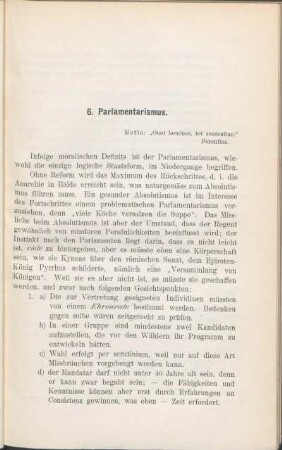 6. Parlamentarismus.