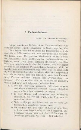 6. Parlamentarismus.