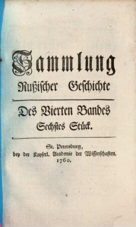 Sammlung rußischer Geschichte, 4,6. 1760