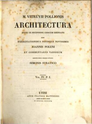 M. Vitruvii Pollionis Architectura, 4,1