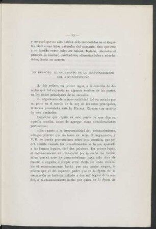En derecho: el argumento de la irrevocabilidad del reconocimiento