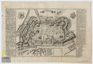 Vogelschauplan von Lüneburg, Radierung, um 1700 : Lüneburg / Ioh. Stridbeck Iun. Exc. - [Augsburg] : [Stridbeck Junior] , [um 1700]. - 1 Vogelschauplan : Radierung ; 18 x 14 cm Titel oben Mitte. - Ohne Kt.-Netz. - Mit 2 Wappen. - Mit Erl. am Kartenrand