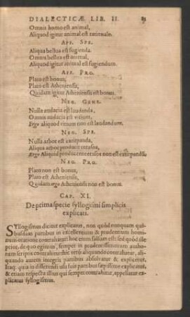 Cap. XI. De prima specie syllogismi simplicis explicati.