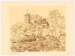 Burg, Frankenberg: Durchzeichnung?: Perspektivische Ansicht nach Gartenlaube 1872, S. 721