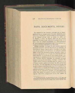 Faits, Documents, Revues.