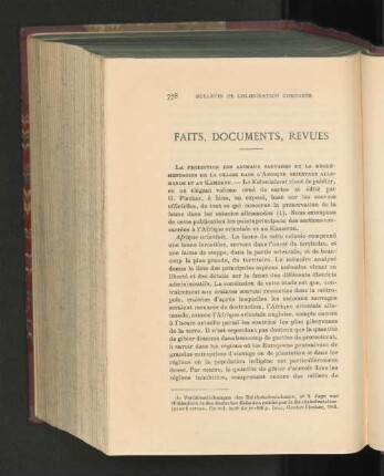 Faits, Documents, Revues.
