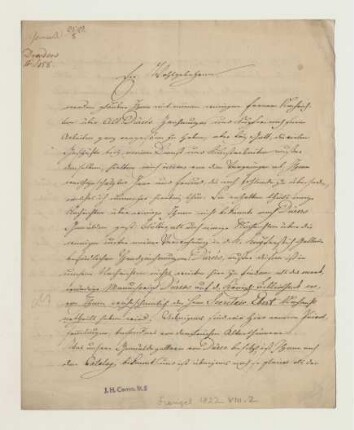 Brief von Gottlieb Abraham Frenzel an Joseph Heller