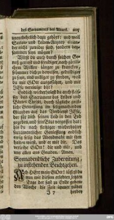 Sonnabendliche Zubereitung, zu instehenden Beichtgehen.