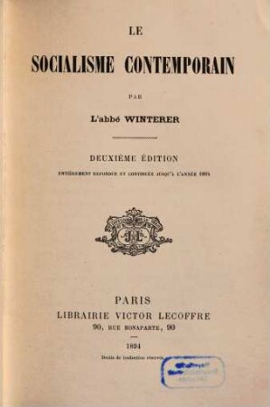 Le Socialisme contemporain